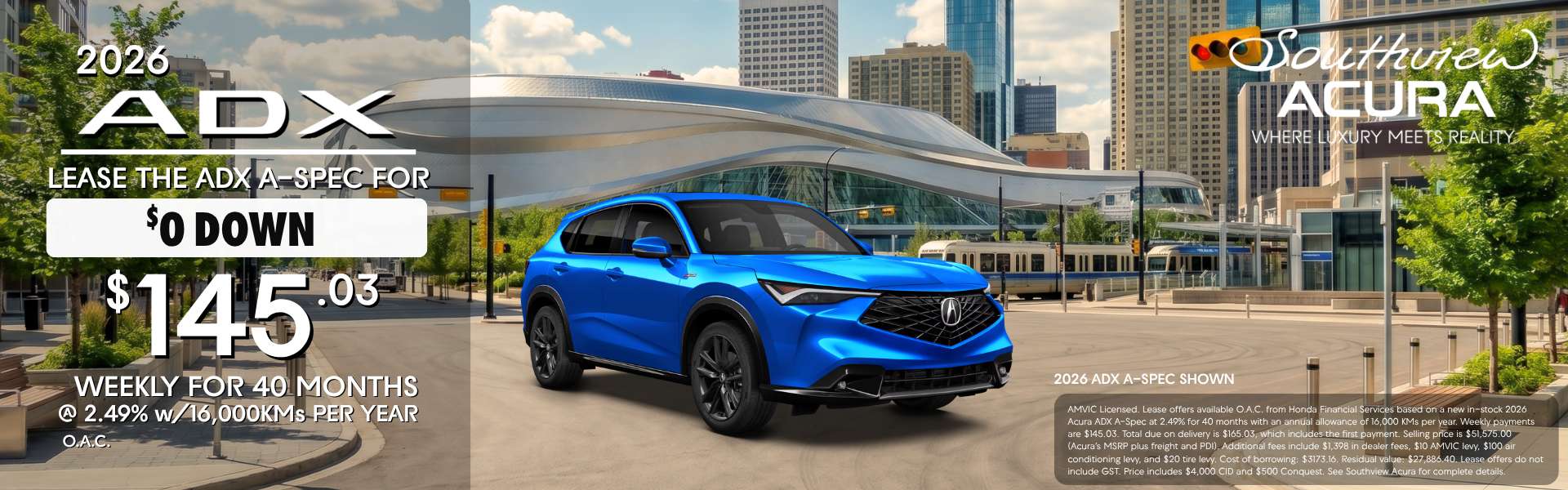September Acura ADX Payment Special