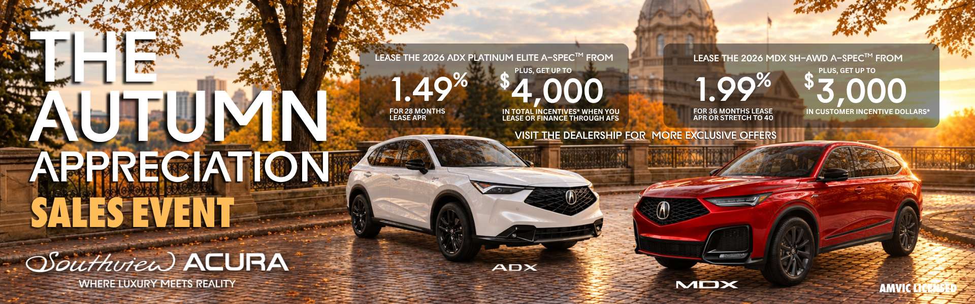 Southview Acura Edmonton Autumn Appreciation Sale October ADX MDX