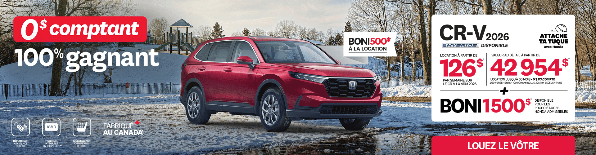 Bannière CR-V 2026 Hybride - Mars