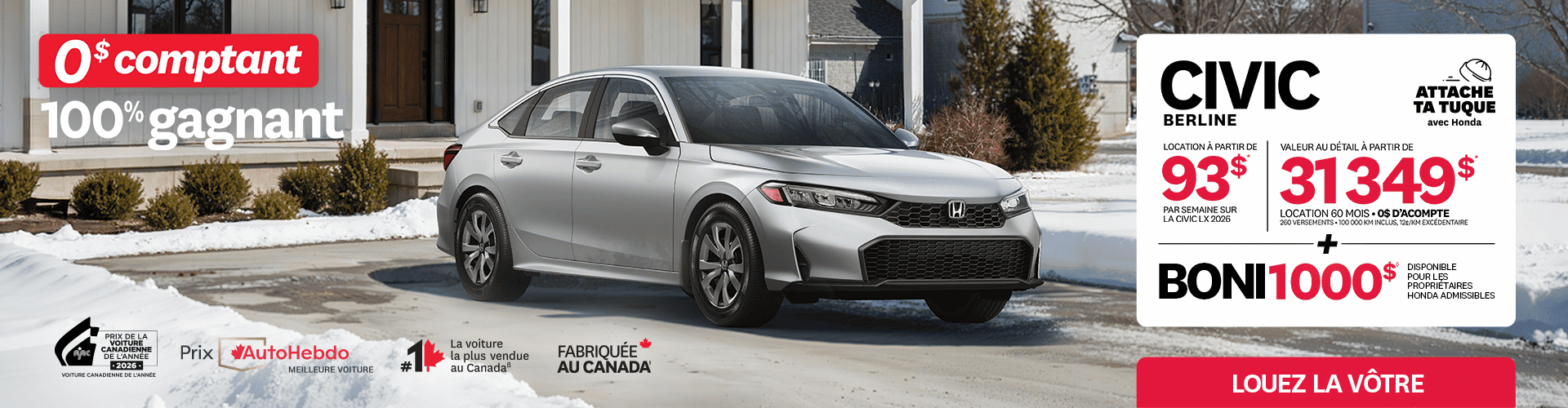 Bannière Civic Lx 2026 - Mars