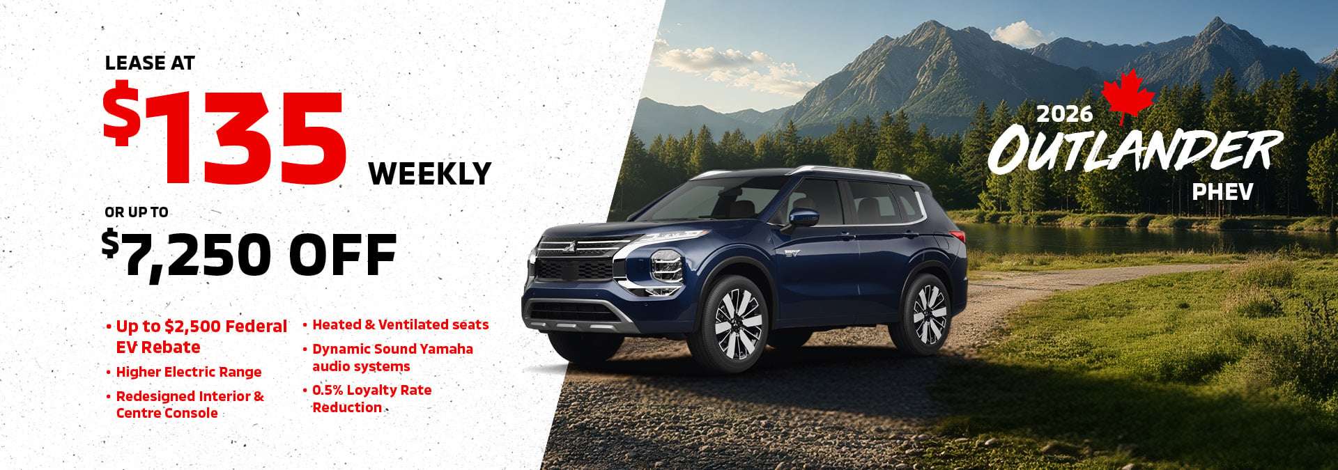 2026 Outlander PHEV | Lease at $135 Weekly OR get up to $7,250 Off