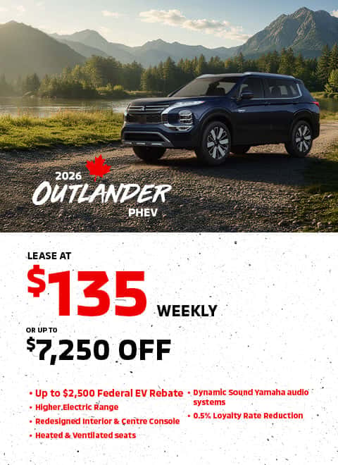 2026 Outlander PHEV | Lease at $135 Weekly OR get up to $7,250 Off