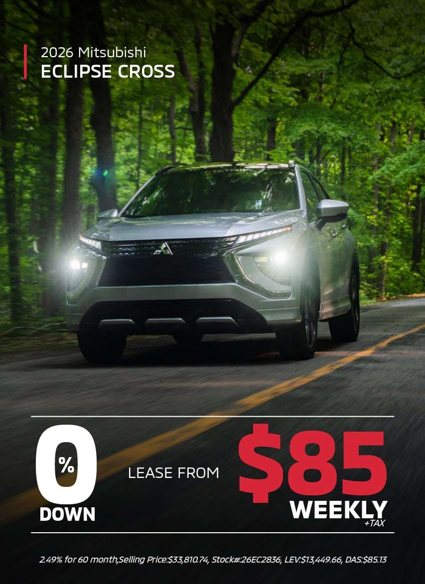 2026 Mitsubishi Eclipse Cross for $85/Weekly $0 Down