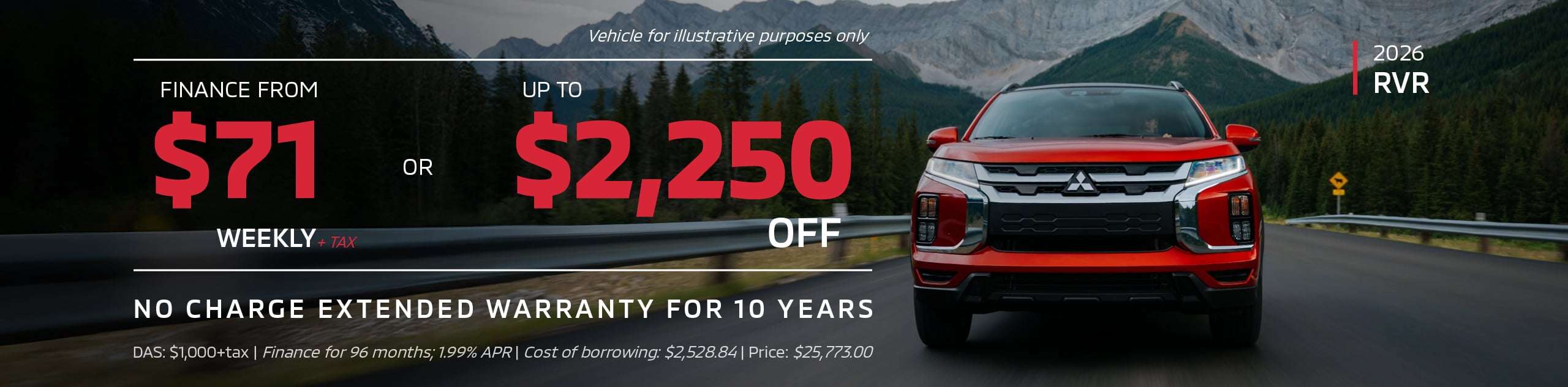 2026 RVR Finance for $71/Weekly + Tax for 60 Months or Finance at 0% for Up to 36 Months