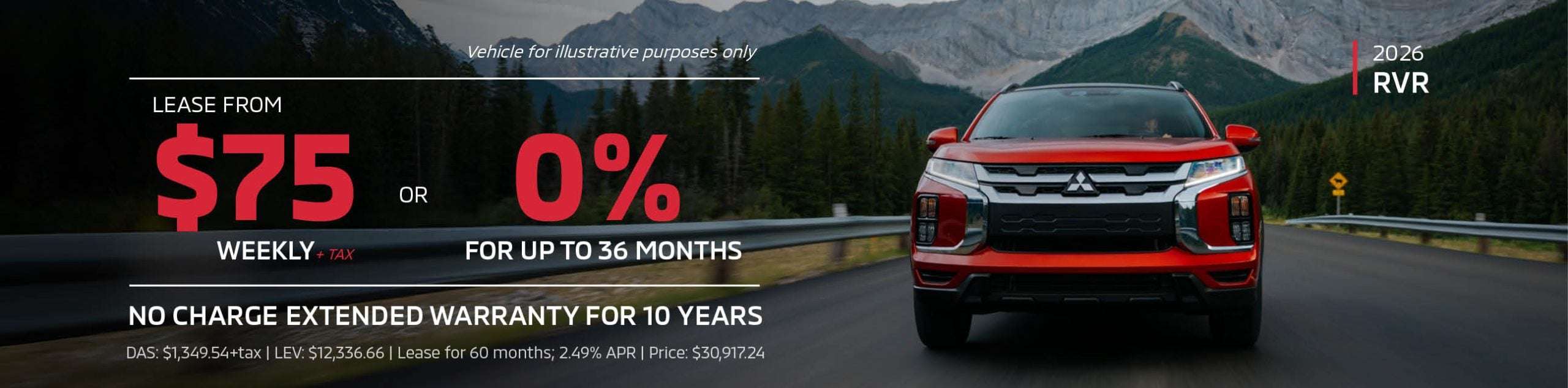2026 RVR Lease for $75/Weekly + Tax for 60 Months or Finance at 0% for Up to 36 Months