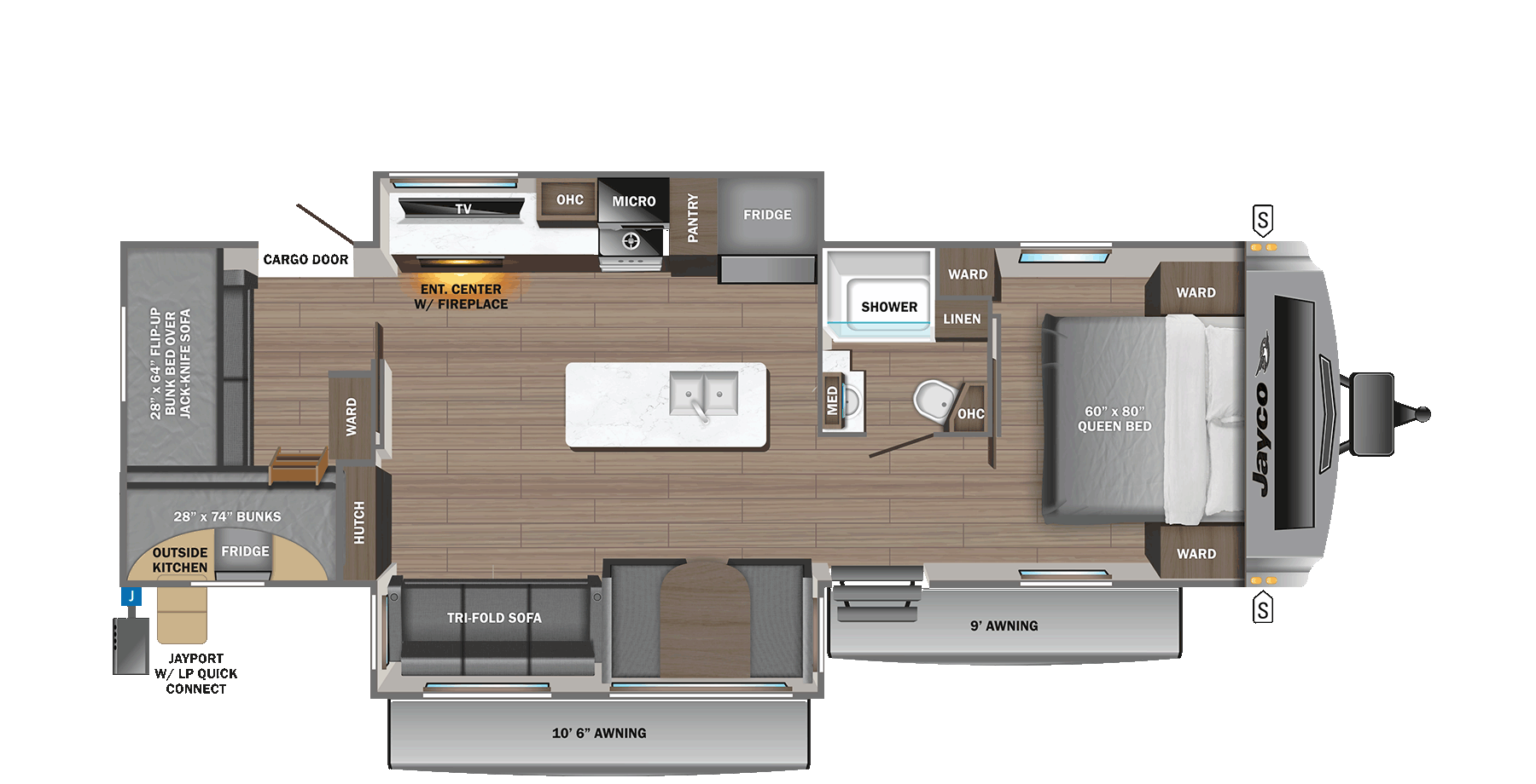 white hawk floorplan 32QBH