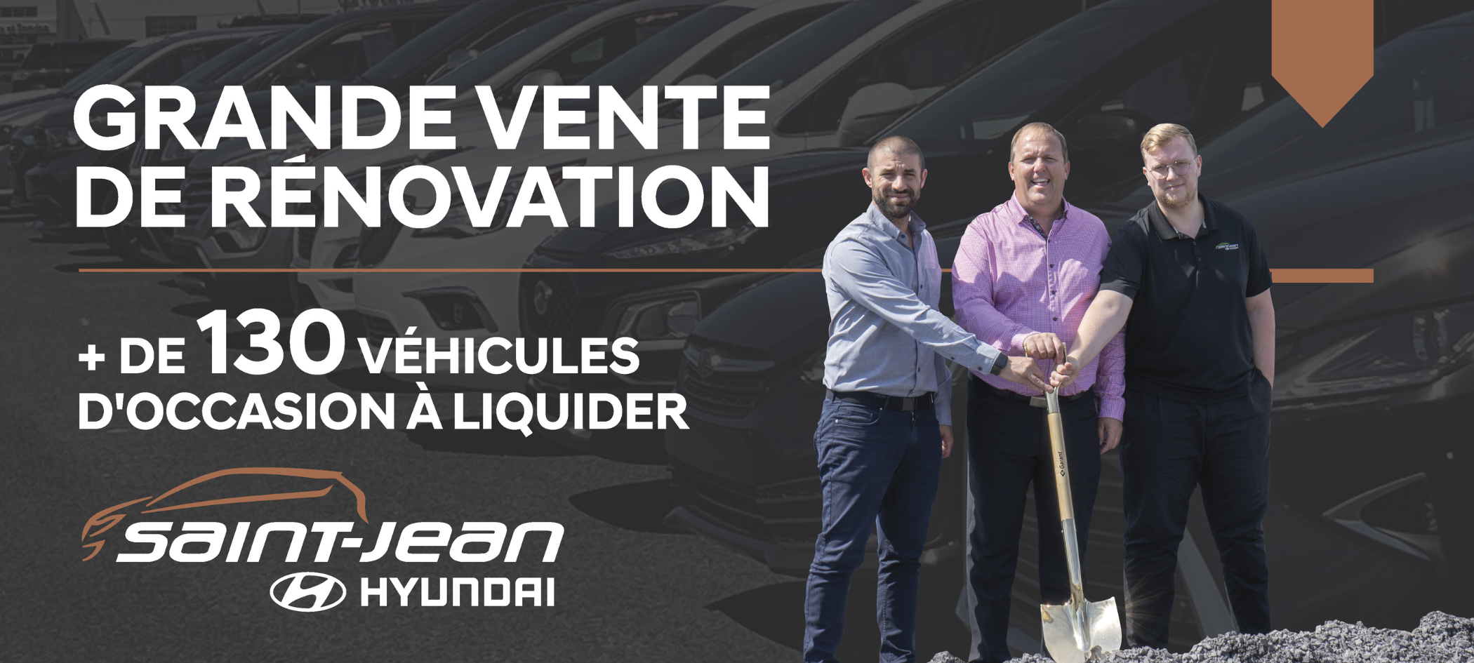 Grande vente de rénovation de 130 véhicules d'occasion à liquider