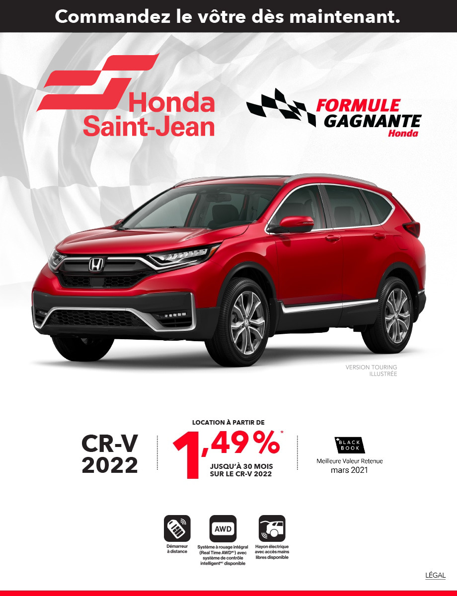Commandez votre Honda CR-V 2022 dès maintenant.