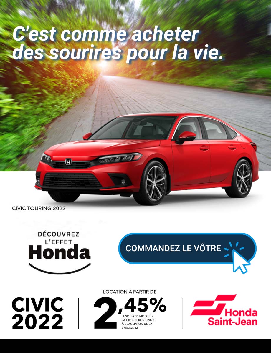 Commandez votre Civic 2022 dès maintenant chez Honda Saint-Jean.