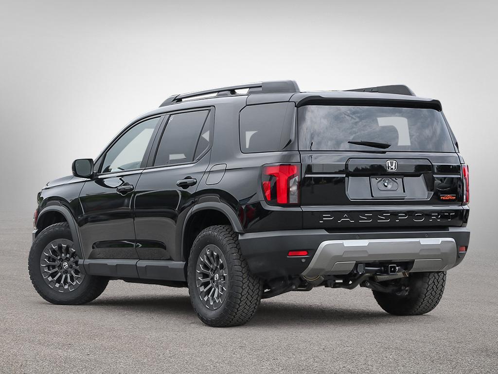 2026 Honda Passport TrailSport AWD in black, rear driver-side view