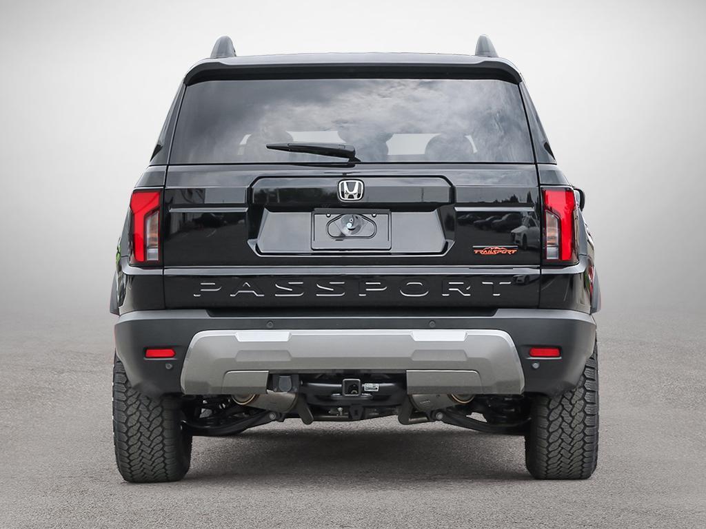 2026 Honda Passport TrailSport AWD in black, full rear view