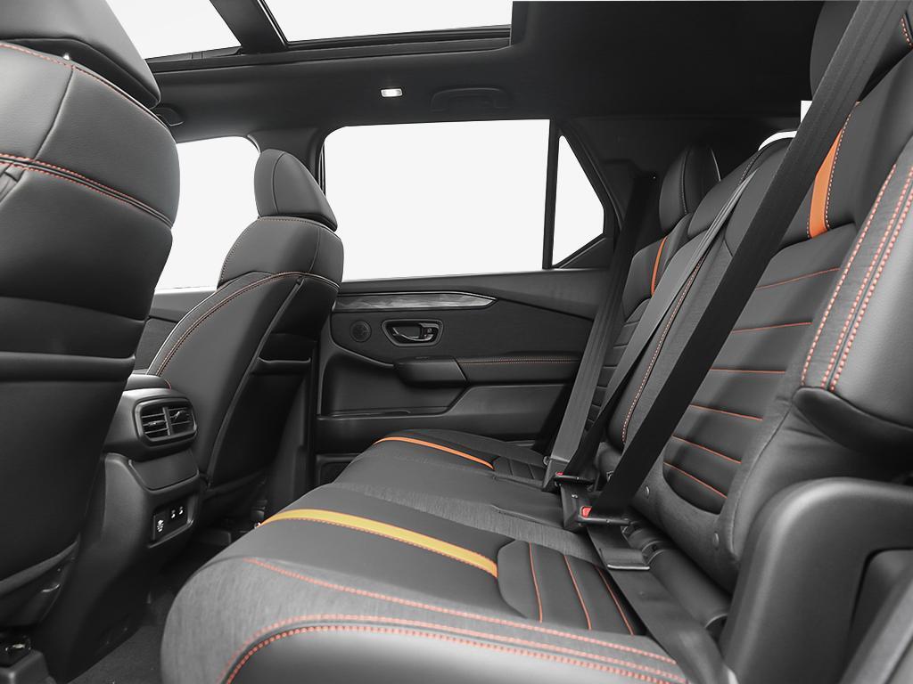 2026 Honda Passport TrailSport AWD in black, rear bench seat in fabric and vegan leather