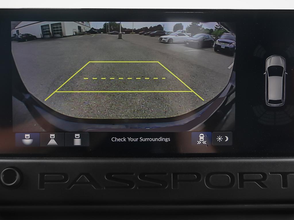 2026 Honda Passport TrailSport AWD in black, rearview camera screen