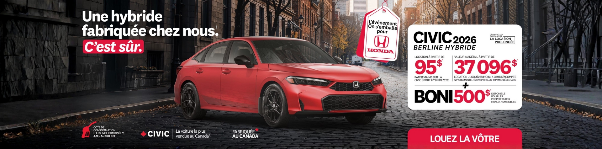 Honda CIVIC 2026 Hybride - novembre