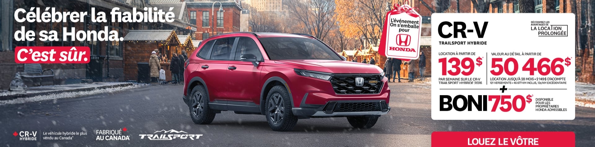 Honda CR-V Hybride 2026 temps des fêtes - décembre