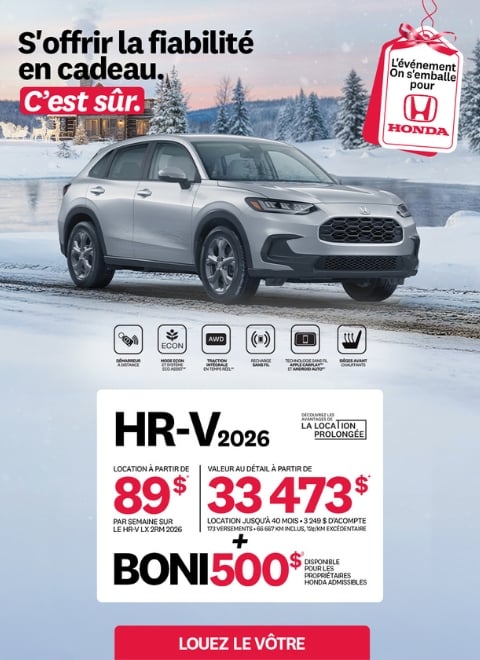 Honda HR-V Hybride 2026 temps des fêtes - mobile 
