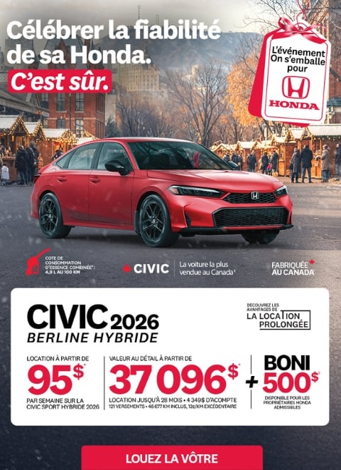 Honda Civic 2026 temps des fêtes - mobile