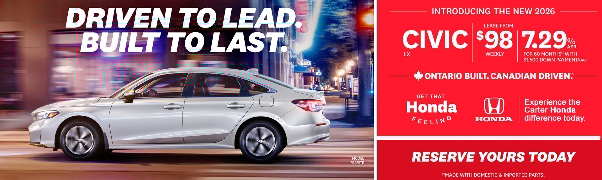 Test Drive Your Honda Civic LX at Carter Honda in Vancouver BC Today slider_widget-11-6