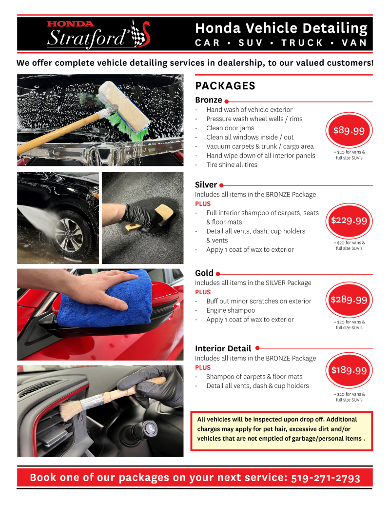 Stratford Honda Detailing Stratford Honda